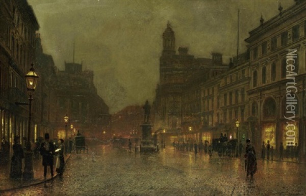 St Ann's Square, Manchester Oil Painting - John Atkinson Grimshaw