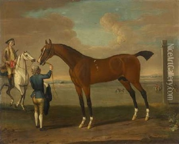 "flying Childers" With Groom And Horseman Oil Painting - James Seymour