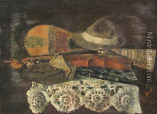 Musical Instruments Oil Painting - Horia Boamba