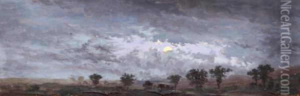 Moonlit Night Oil Painting - Anton Waldhauser