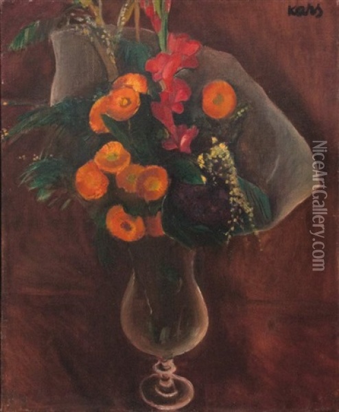 Still Life With Flowers Oil Painting - Georges (Karpeles) Kars