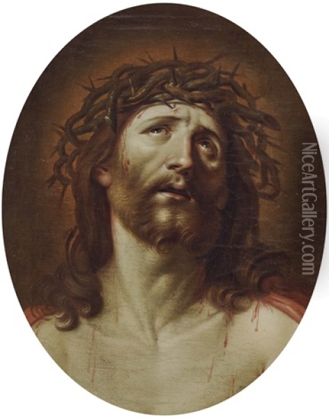 Christ With A Crown Of Thorns Oil Painting - Guido Reni