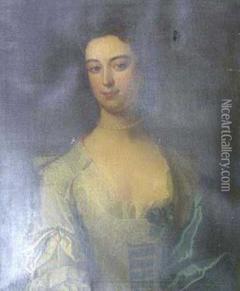 Portrait Of A Lady, Said To Be Miss Scotts Oil Painting - Thomas Hudson