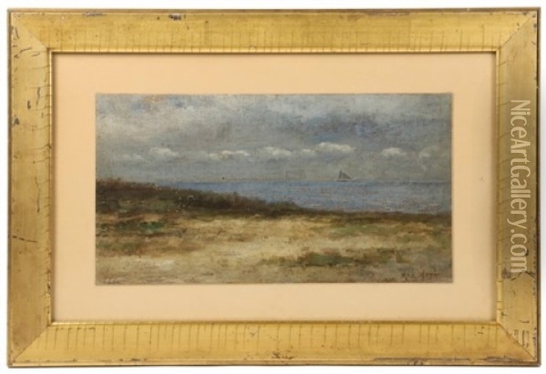 Coastal Scene With Dunes And Sailboat Oil Painting - Max Weyl