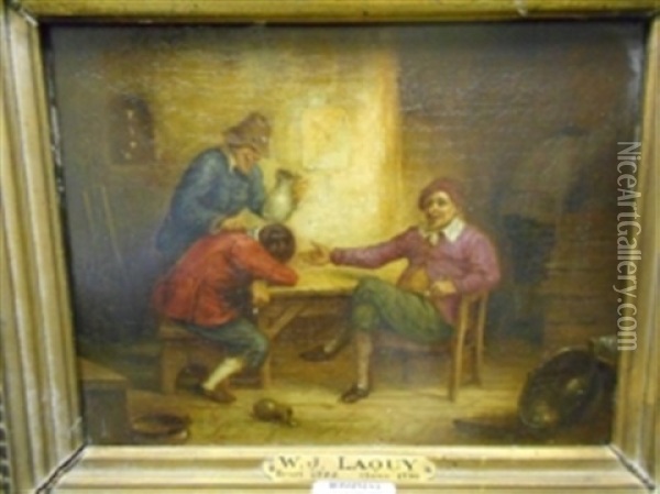 Scene De Taverne Ou Le Fumeur Endormi Oil Painting - Willem Joseph Laquy