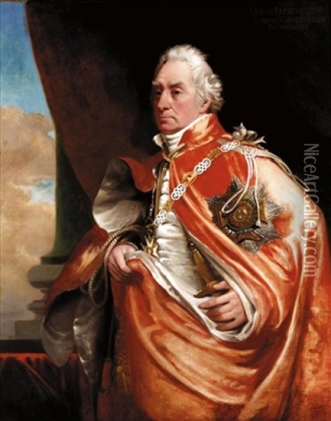 Portrait Of Admiral George Keith Elphinstone, 1st Viscount Keith Oil Painting - George Lethbridge Saunders