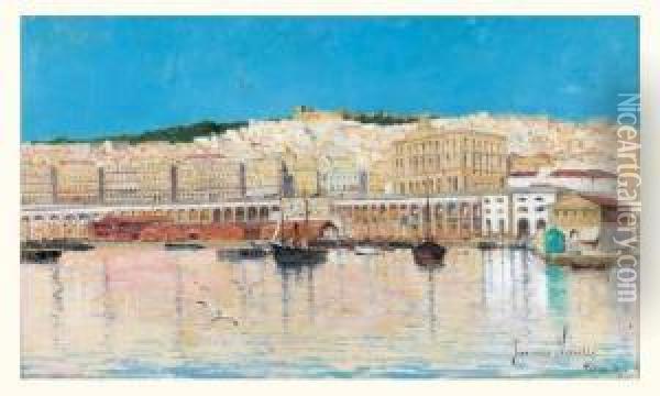 Le Port D'alger En 1894 Oil Painting - Francisque Noailly
