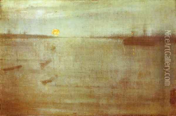 Nocturne: Blue and Gold - Southampton Water Oil Painting - James Abbott McNeill Whistler