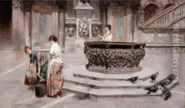 The Well Oil Painting - Vicente Garcia de Paredes