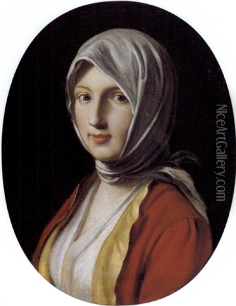 Testa Di Fanciulla Oil Painting - Pietro Antonio Rotari