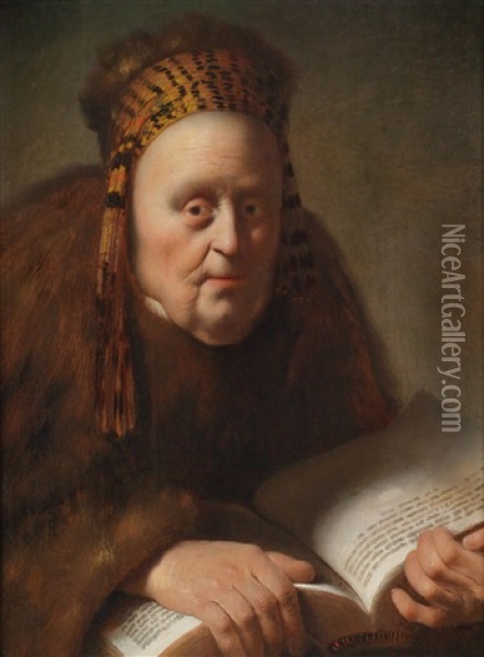 Alte Frau Mit Buch Oil Painting - Isaac De Joudreville