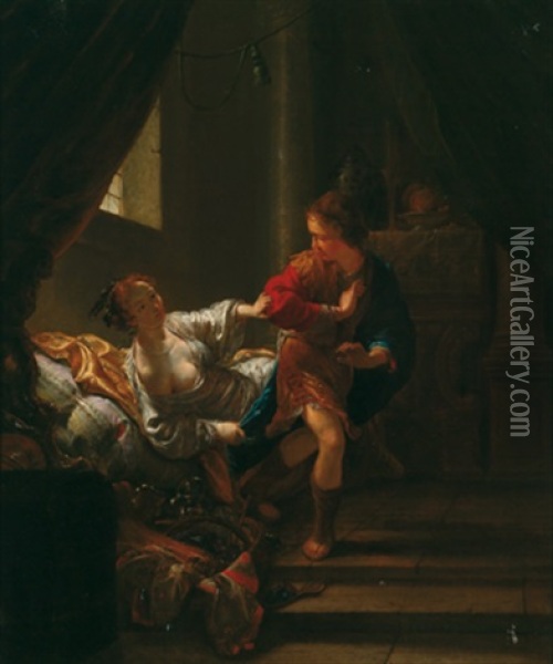 Joseph Und Die Frau Des Potiphar Oil Painting - Nikolaus Knuepfer
