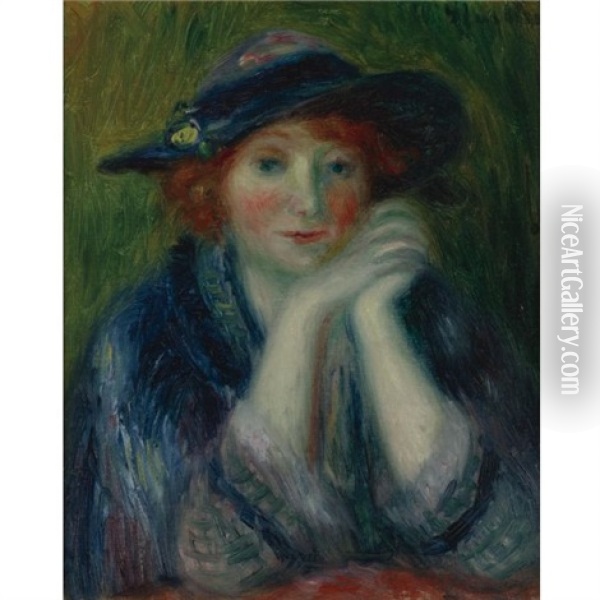 Portrait Of An Artist's Model (study) Oil Painting - William Glackens