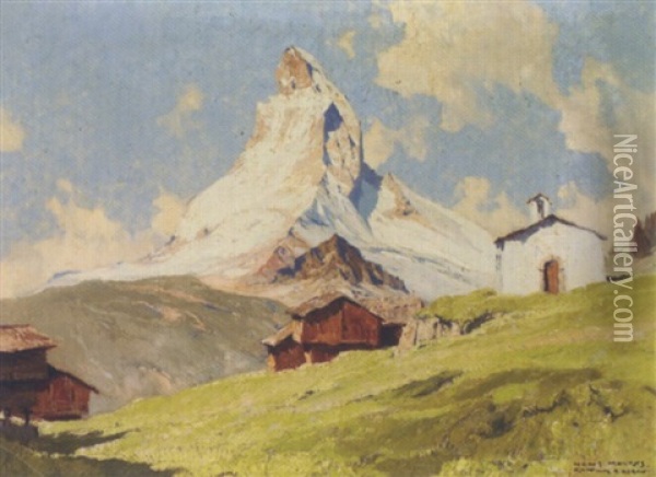Matterhorn Und Findelen Oil Painting - Hans Maurus