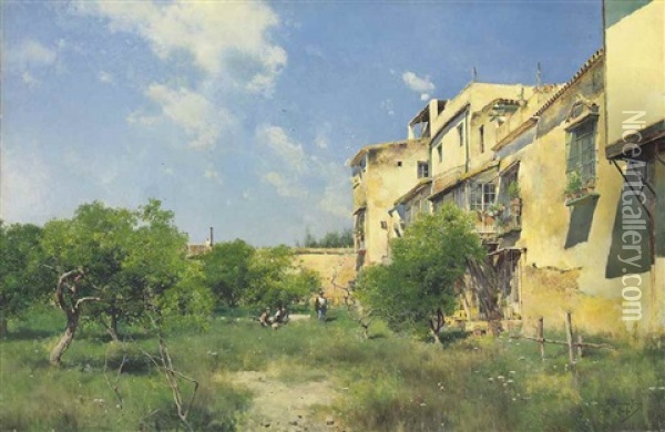 Huerto En Sevilla Oil Painting - Emilio Sanchez-Perrier