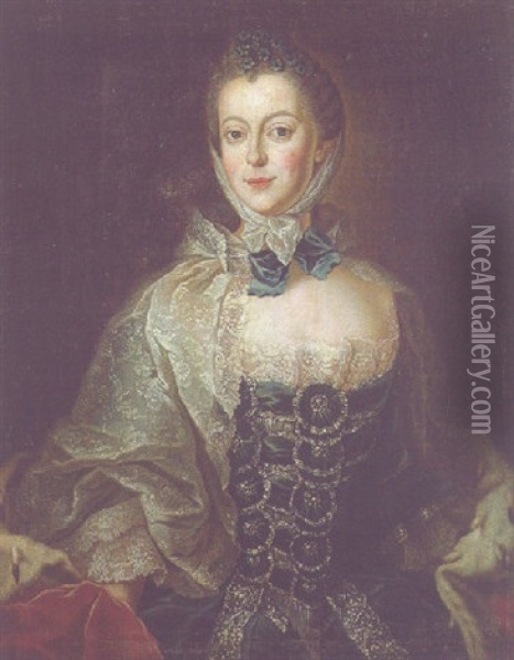 Portrait Of Elisabeth-friederike Sophie, Duchess Of Wurttemberg, Nee Countess Of Brandenburg-bayreuth Oil Painting - Anna Rosina Lisiewski