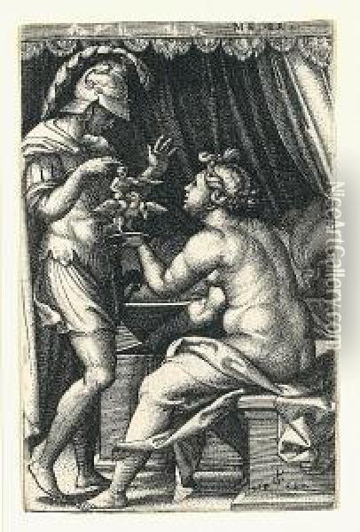 Medea And Jason (bartsch 71) Oil Painting - Georg Pencz