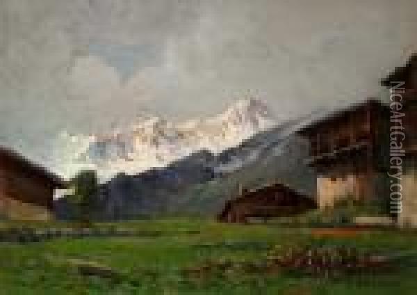 Scorcio Del Monte Rosa Oil Painting - Giovanni Colmo