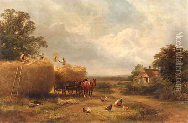 The harvest Oil Painting - George Cole, Snr.