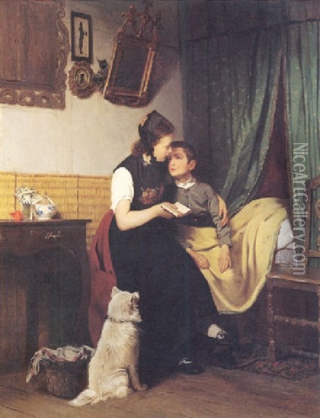 Die Geschichte Oil Painting - Ernestine Friedrichsen