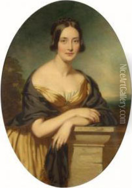 Portrait Of A Lady; Portrait Of A Gentleman Oil Painting - Sir John Watson Gordon