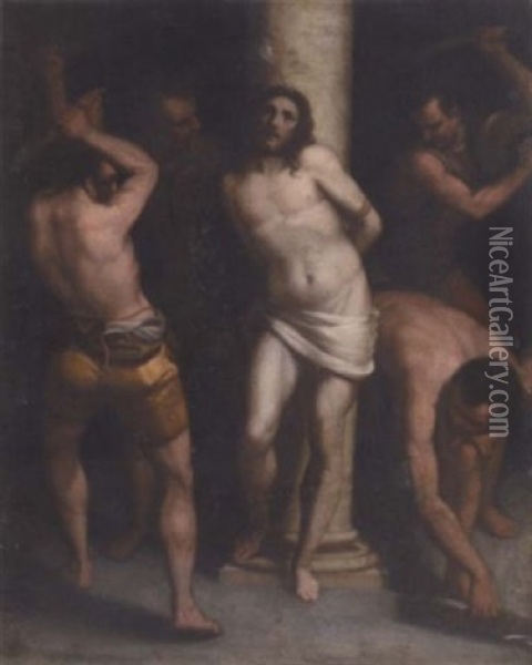 The Flagellation Oil Painting - Jacopo Palma il Giovane
