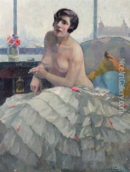 La Maison De La Danseuse Oil Painting - Elie Anatole Pavil