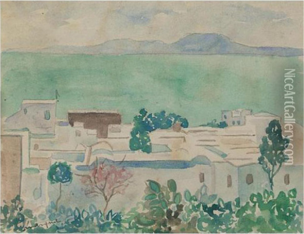 Sidi-bou-said, La Baie De Tunis Oil Painting - Albert Marquet