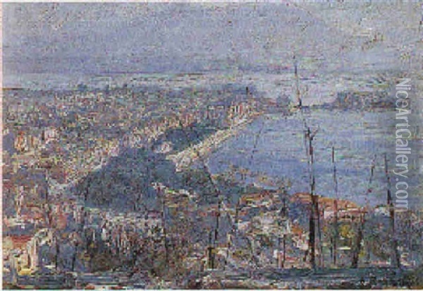 Il Golfo Di Napoli Oil Painting - Attilio Pratella