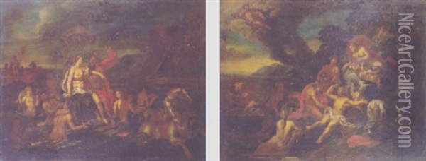 The Triumph Of Neptune And Amphitrite Oil Painting - Jacob Ignatius Roore