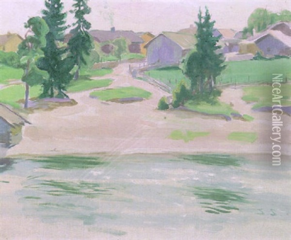 Hiekkaranta Oil Painting - Santeri Salokivi