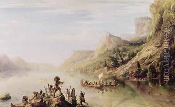 Jacques Cartier 1491-1557 Discovering the St Lawrence River in 1535 Oil Painting - Theodore Gudin