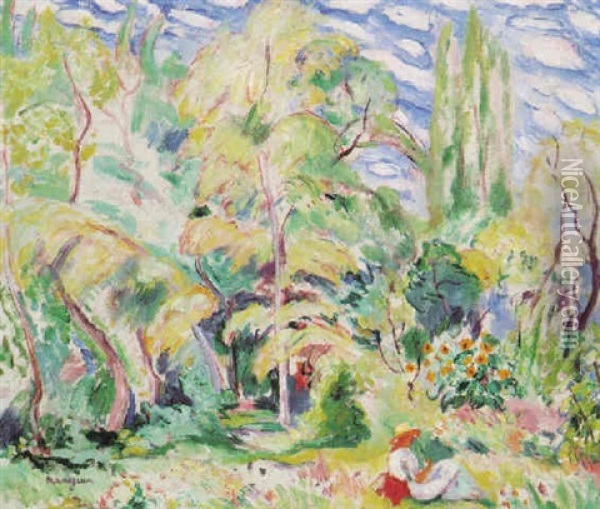 Sous-bois A Colombier Oil Painting - Henri Charles Manguin