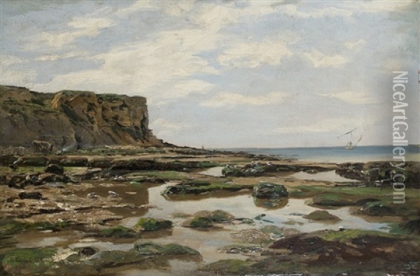 Coast At The English Channel Oil Painting - Eduard Spoerer