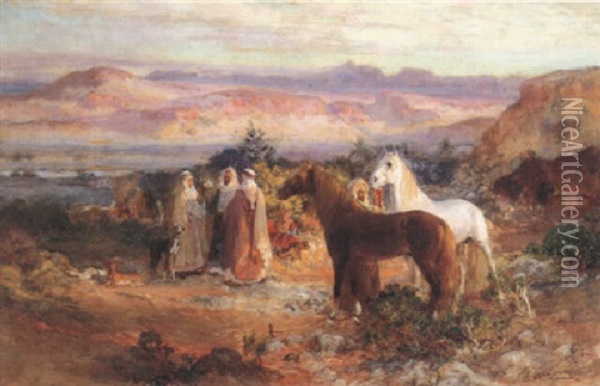 The Arab Encampment Oil Painting - Frederick Arthur Bridgman
