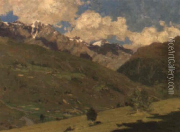 Alpine Landscape Oil Painting - Giorgio Belloni