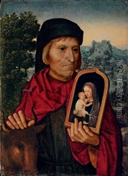 Saint Luke (collab. W/studio) Oil Painting - Ambrosius Benson