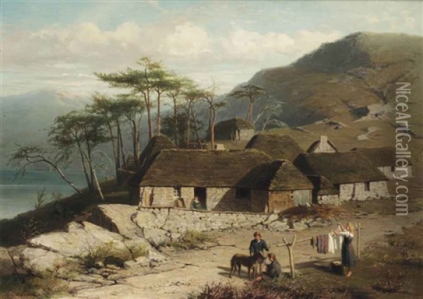 In De Hooglanden Van Schotland: In The Scottish Highlands Oil Painting - Conradyn Cunaeus