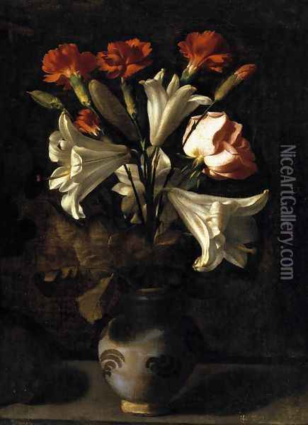 Vase of Flowers 1635-36 Oil Painting - Juan Fernandez