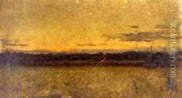 Field At Sunset Oil Painting - Charles Wimar