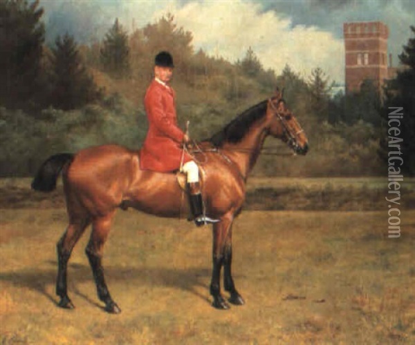 Horse And Rider Oil Painting - Edmund Havell the Younger