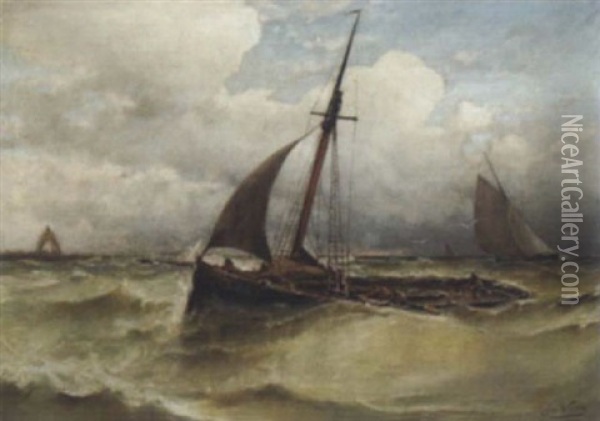 Marinestuck Oil Painting - Eugene Jacques Hubert Wolters