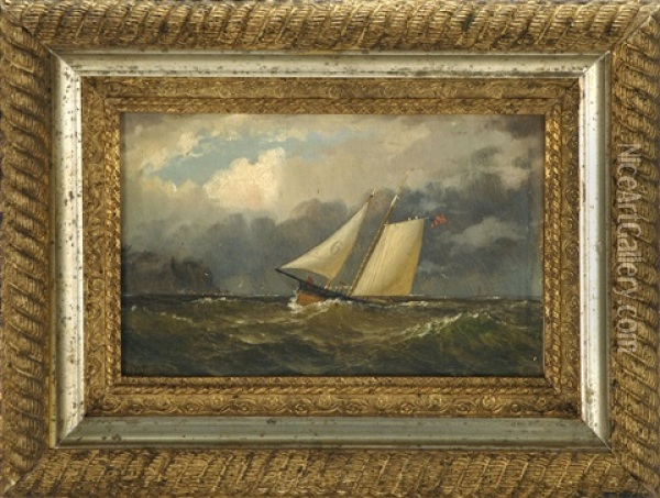 Pilot Boat Six Off The Coast Oil Painting - William Edward Norton