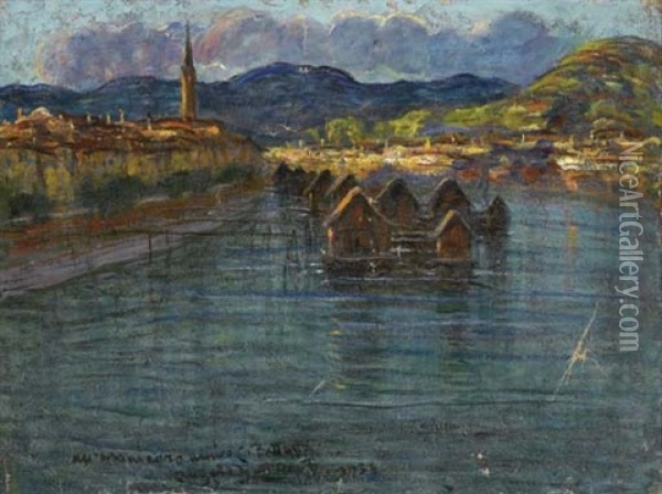 Verano, I Mulini Dell'adige Oil Painting - Angelo dall' Oca Bianca