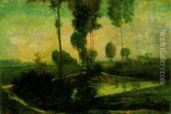 Landschaft Bei Oudshoorn Oil Painting - Willem Van Konijnenburg