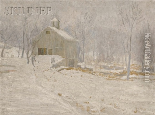 Snowy Barn Oil Painting - Sheldon Parsons