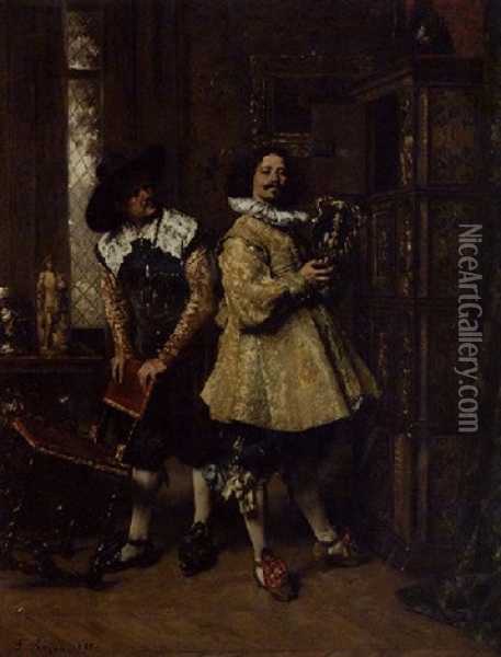 The Conoisseurs Oil Painting - Ferdinand Victor Leon Roybet