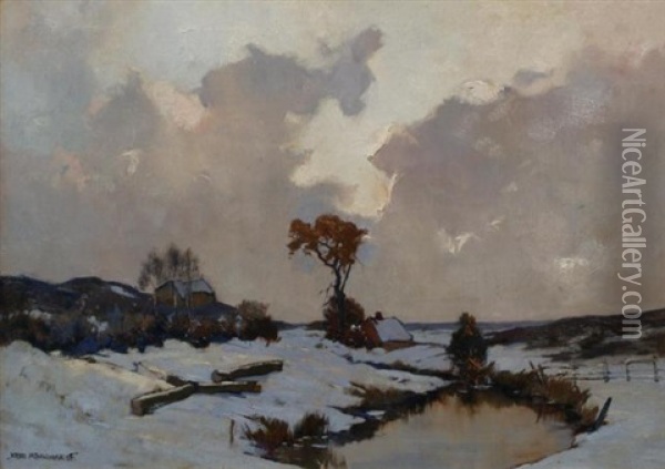 Winterlandschap Oil Painting - Xeno Muenninghoff