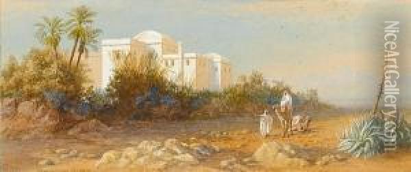 Moorish House At Beer-seeman, Near Algiers Oil Painting - Charles Vacher