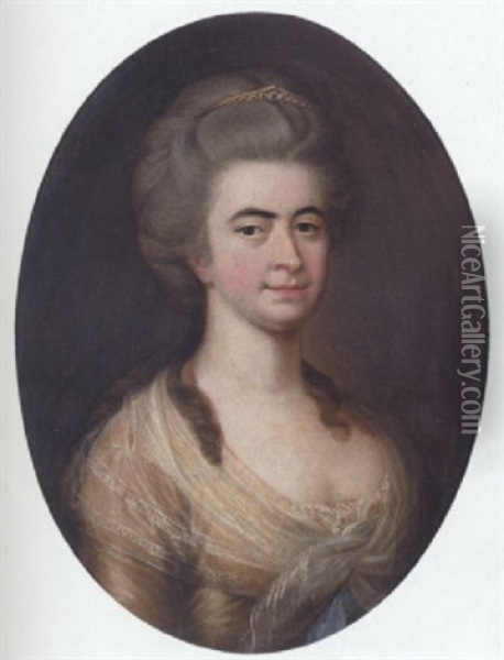 Portraet Af Frederikke Juliane Louise Wedell-wedelsborg F. Klingenberg Oil Painting - Christian August Lorentzen